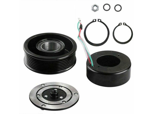 (4 CYL 2.4L) A/C Compressor Clutch Kit Pulley Coil Fit Honda CR-V 2002 2003 2004 2005 2006 AC Compressor Clutch Kit